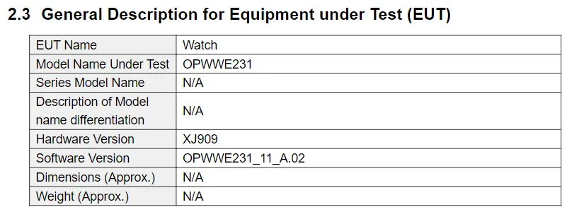 OnePlus Watch 2 FCC details